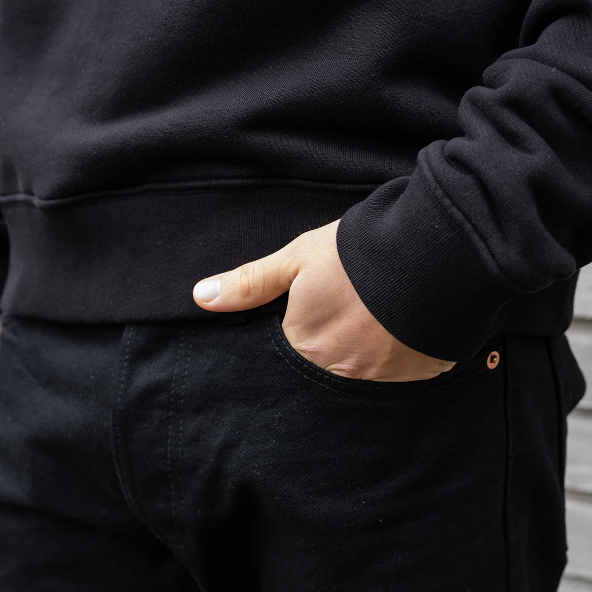 DE-HDC01-BLK - Dehen 1920 Heavy Duty Crew Sweatshirt - Black - Image 3