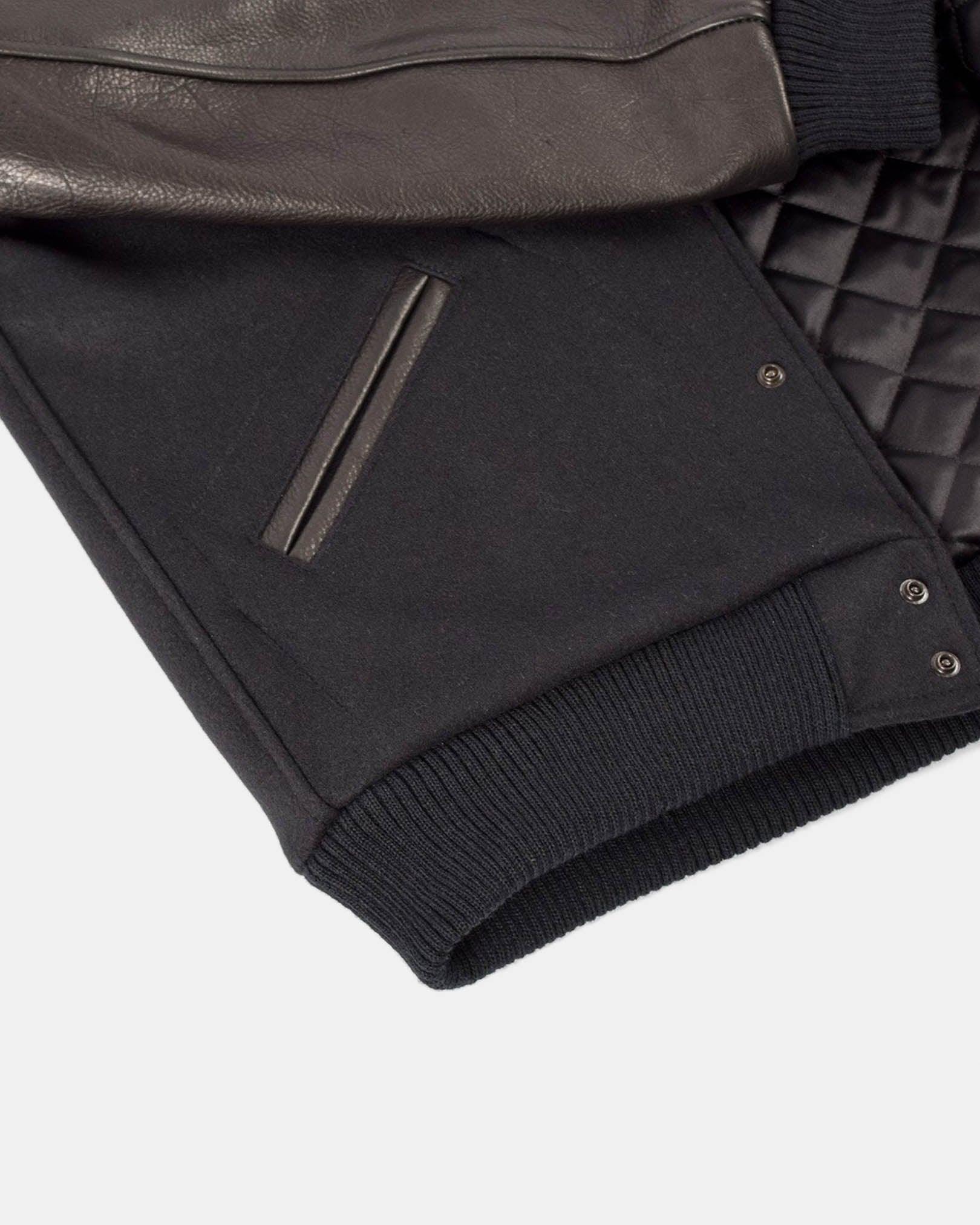 DE-JA0002-BLK - Dehen 1920 Varsity Jacket - Black - Image 7