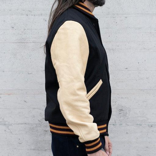 DE-JA0002-BLK-PAL - Dehen 1920 x IH Germany Custom Varsity Jacket  - Black/Palomino - Image 4