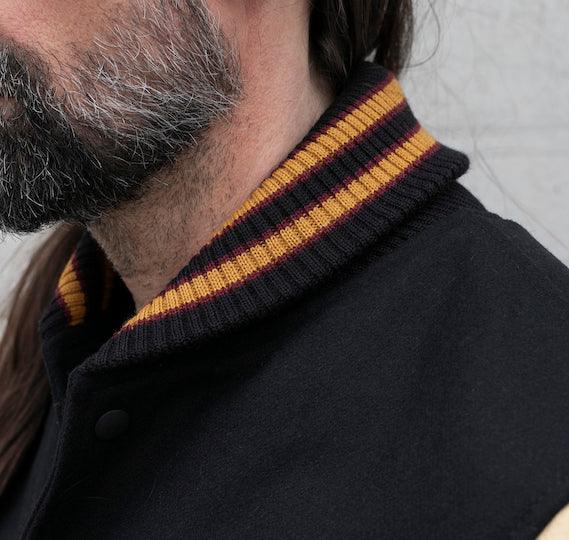 DE-JA0002-BLK-PAL - Dehen 1920 x IH Germany Custom Varsity Jacket  - Black/Palomino - Image 5