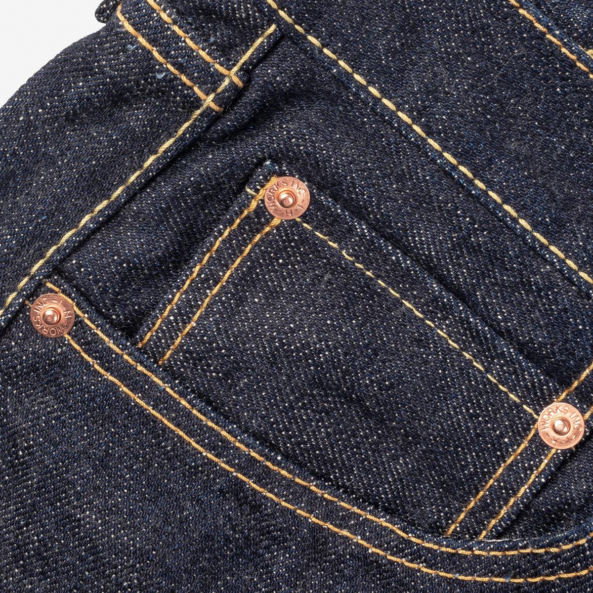 IH-555S-18 - 18oz Vintage Selvedge Denim Slim Cut Jeans - Indigo - Image 7