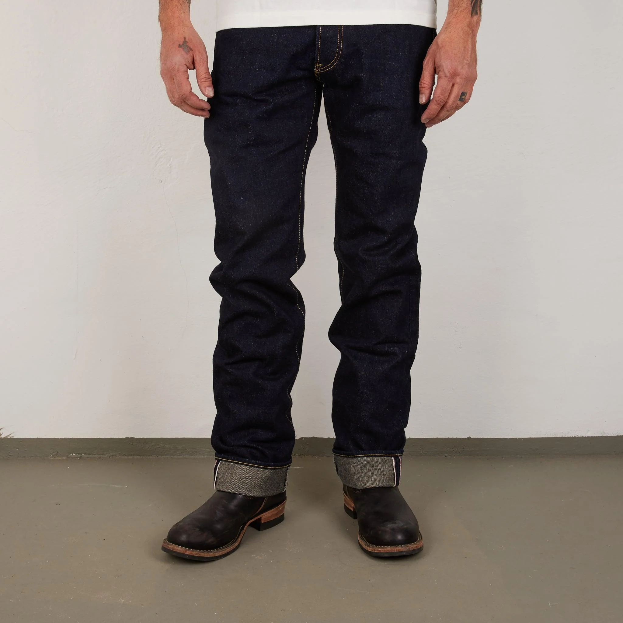IH-634S-18 - 18oz Vintage Selvedge Denim Straight Cut Jeans - Indigo - Image 4