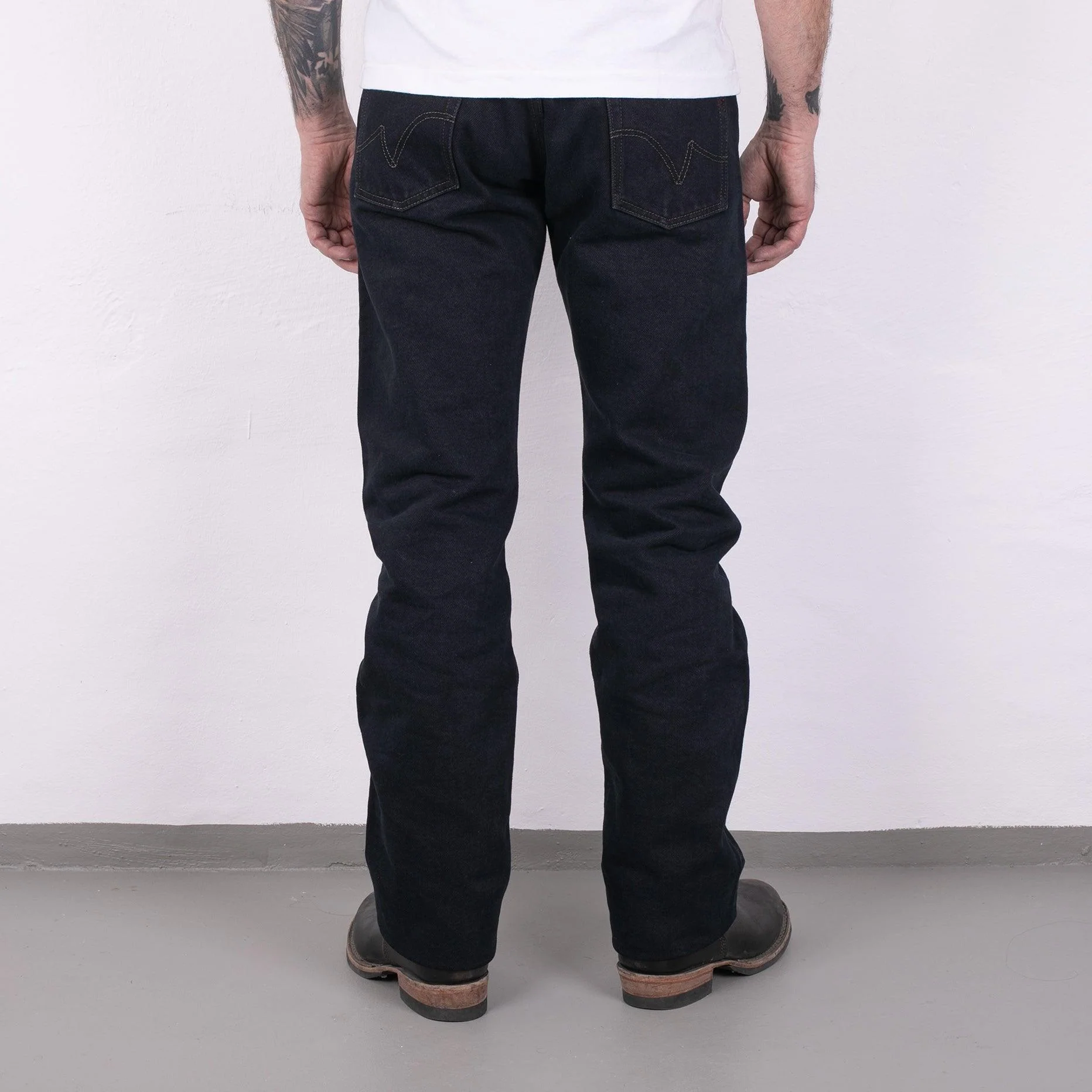 IH-634S-B - 21oz Selvedge Denim Straight Cut Jeans - Indigo Overdyed Black - Image 4