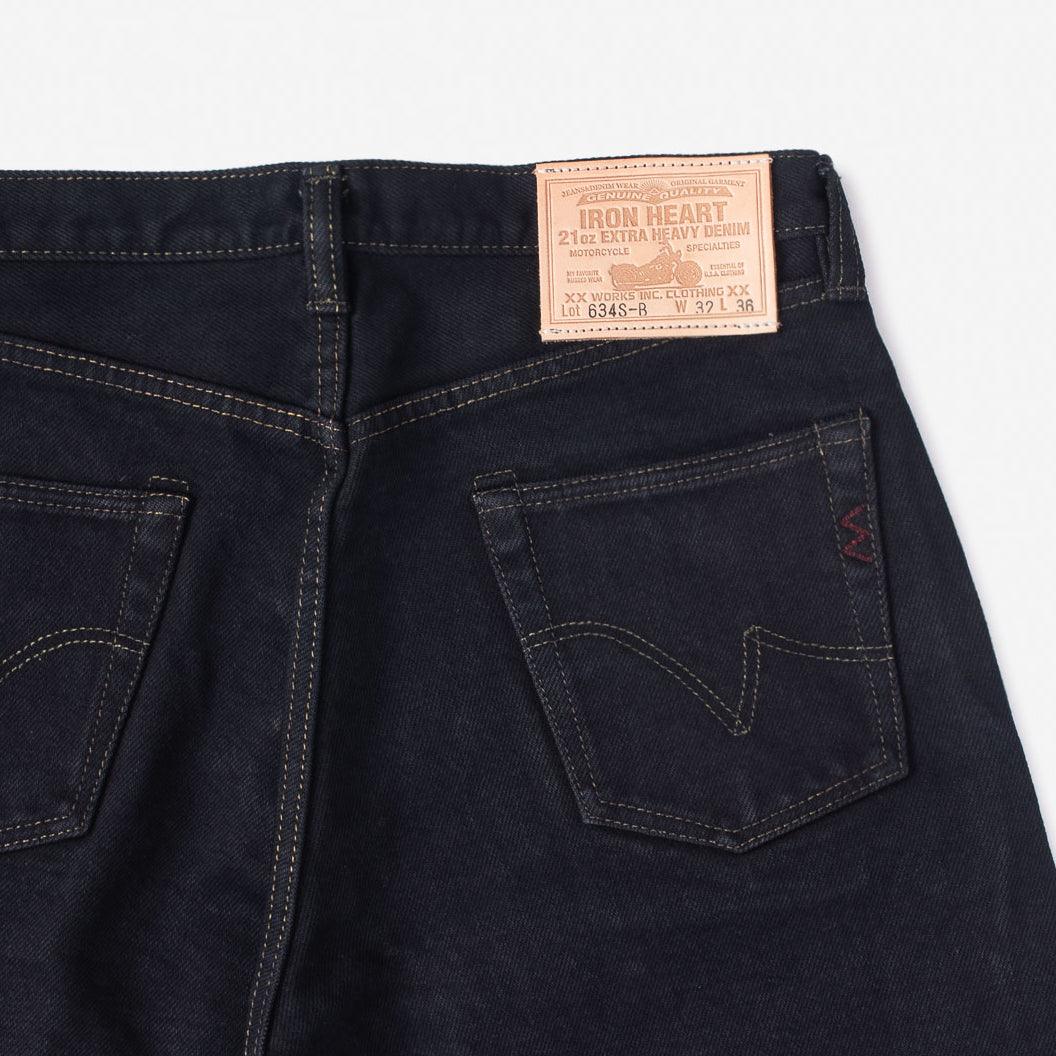 IH-634S-B - 21oz Selvedge Denim Straight Cut Jeans - Indigo Overdyed Black - Image 7