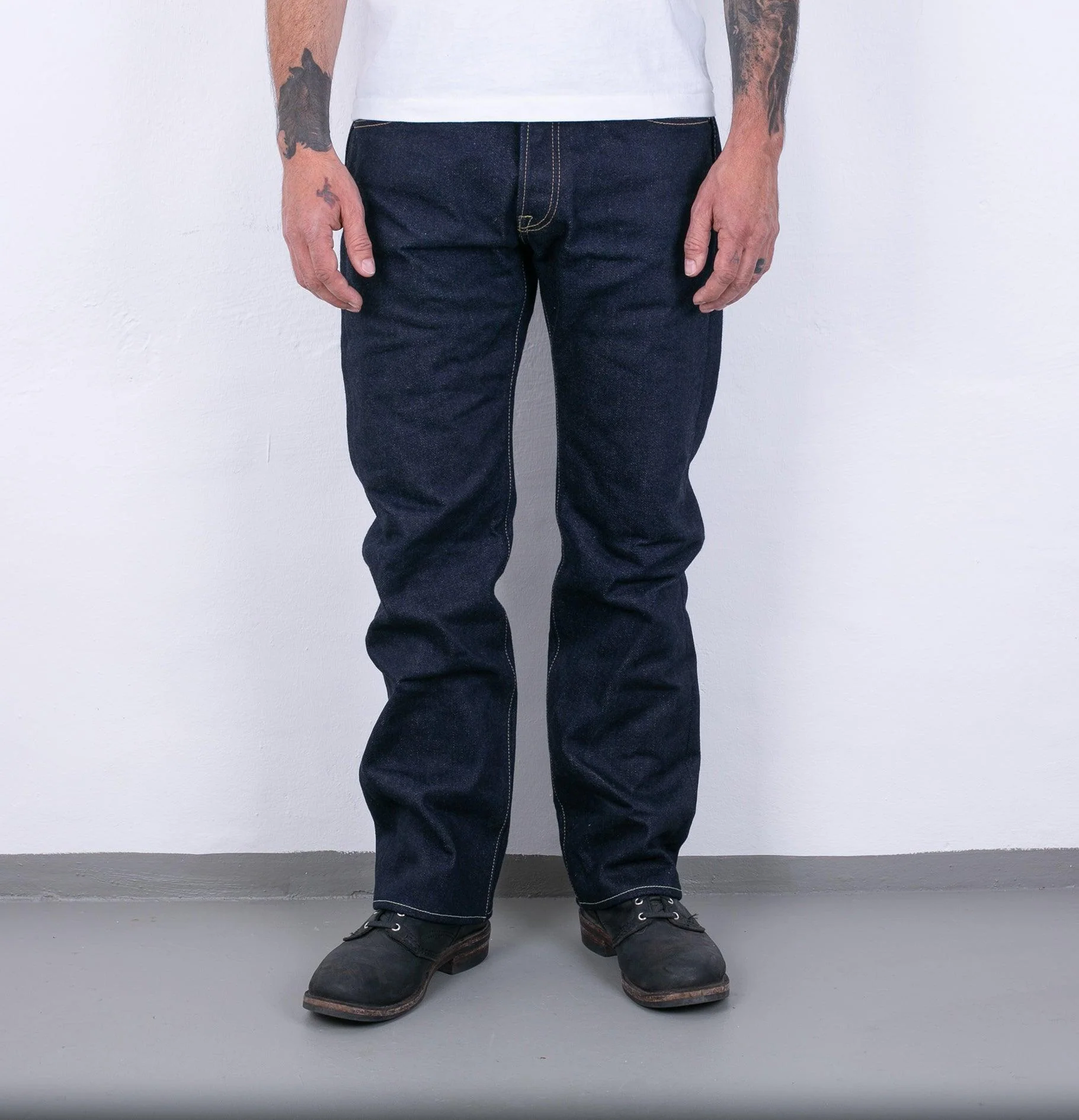 IH-634S-UHR - 21/23oz Raw Selvedge Denim Straight Cut Jeans - Indigo - Image 3