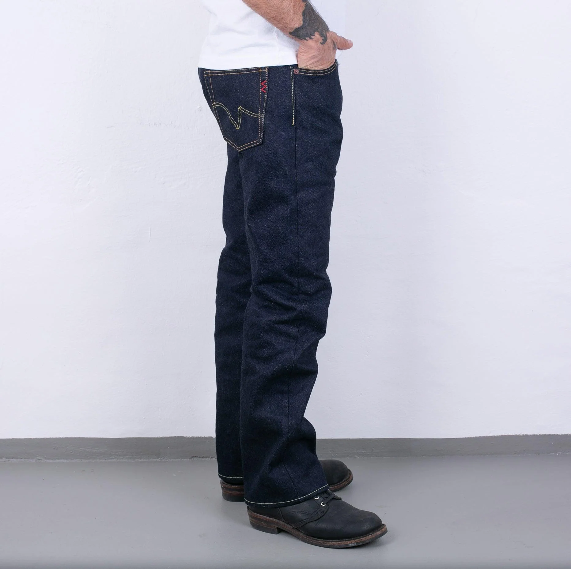 IH-634S-UHR - 21/23oz Raw Selvedge Denim Straight Cut Jeans - Indigo - Image 4