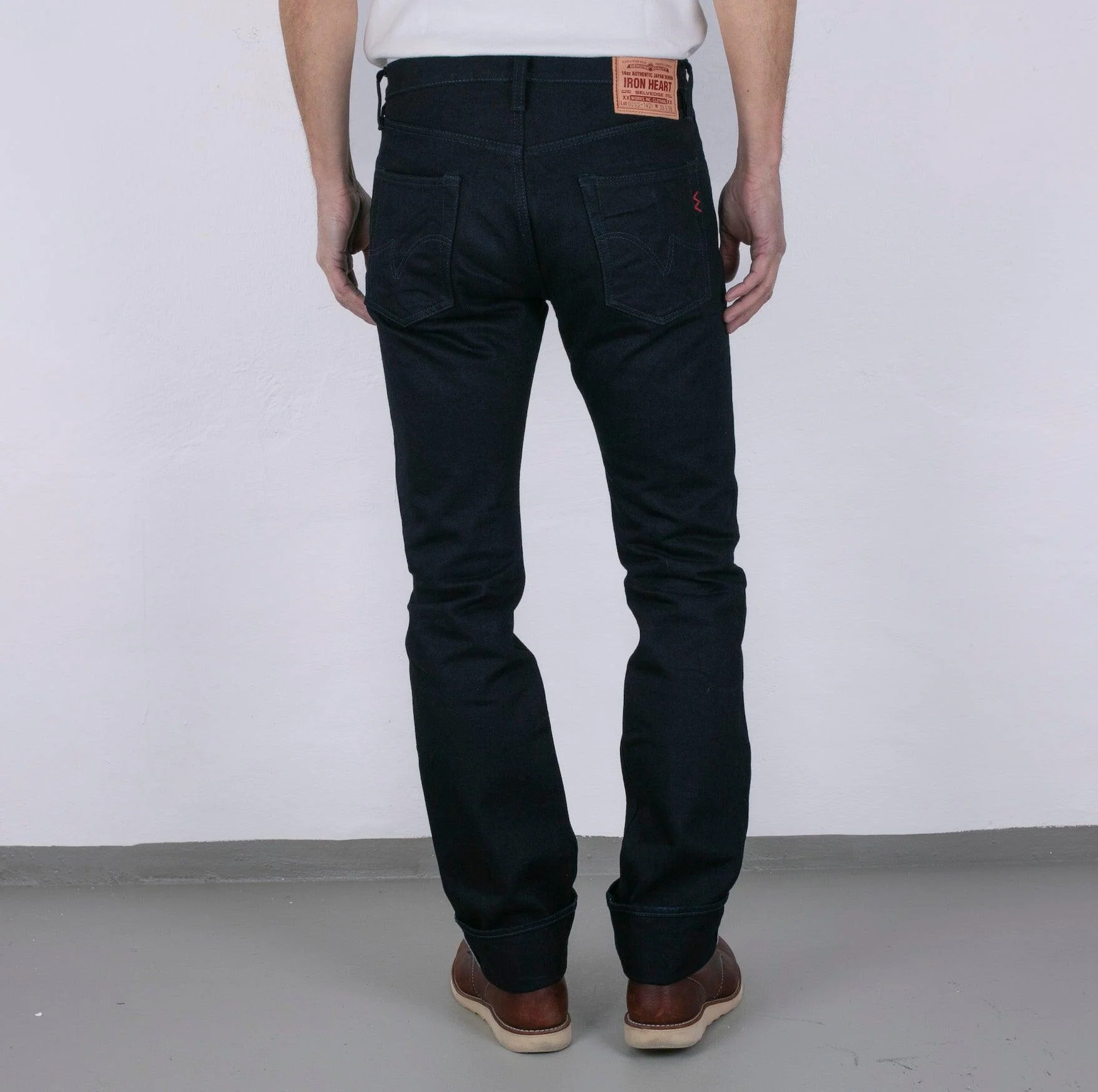 IH-666S-14II - 14oz Selvedge Denim Slim Straight Cut Jeans - Indigo/Indigo - Image 4
