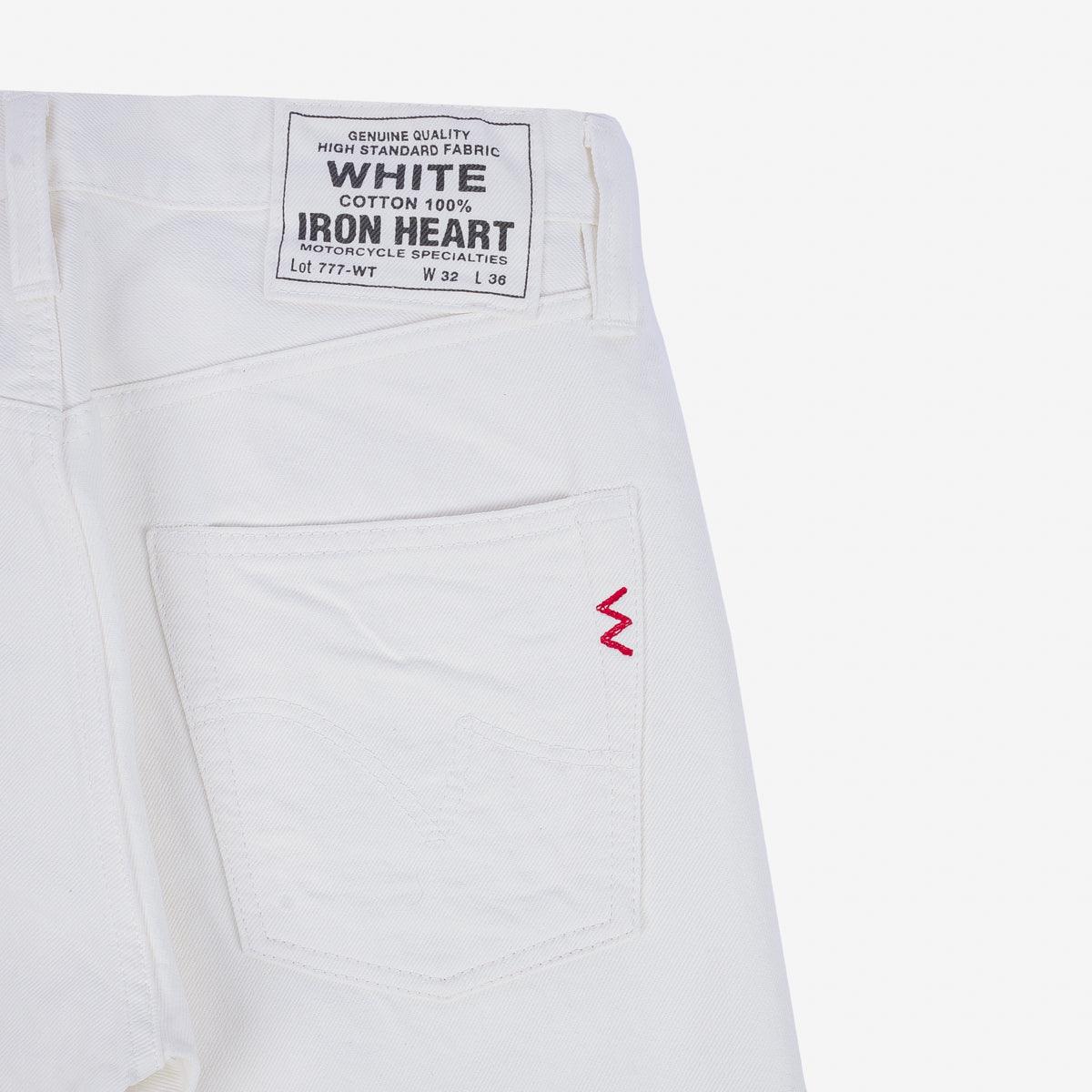 IH-777-WT - 13.5oz Cotton Twill Slim Tapered Cut Jeans - White - Image 4