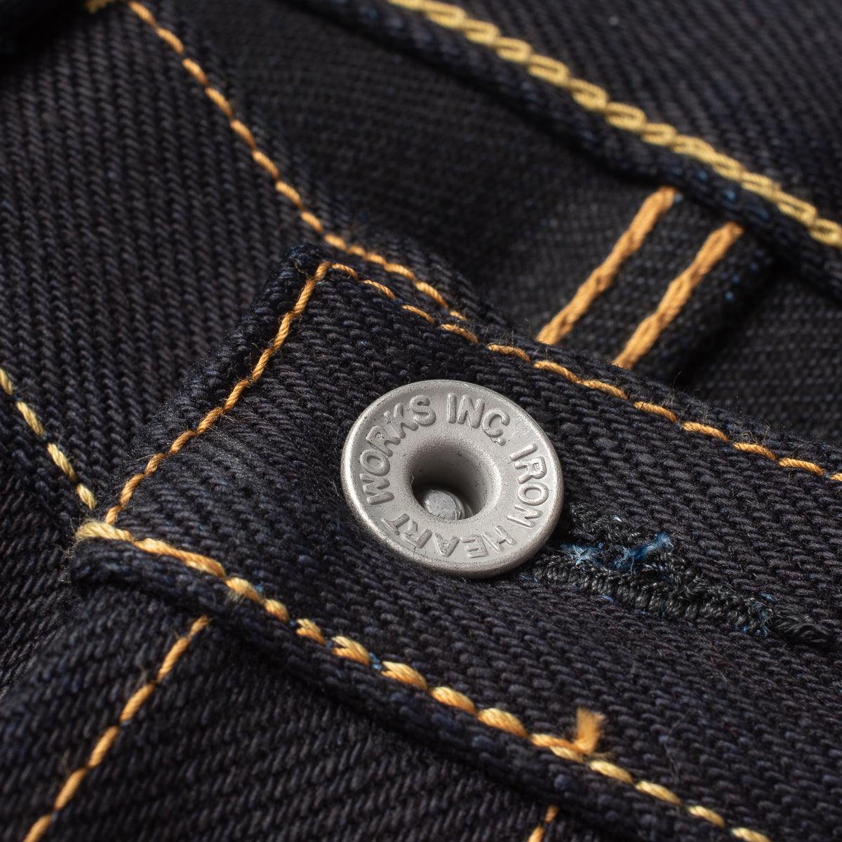 IH-777-XHSIB - 25oz Selvedge Denim Slim Tapered Cut Jeans - Indigo/Black - Image 10