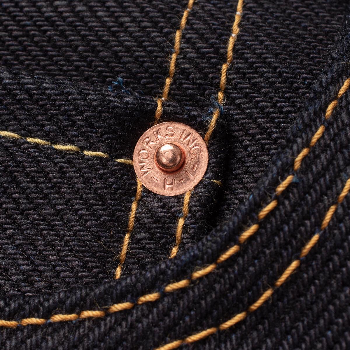 IH-777-XHSIB - 25oz Selvedge Denim Slim Tapered Cut Jeans - Indigo/Black - Image 11