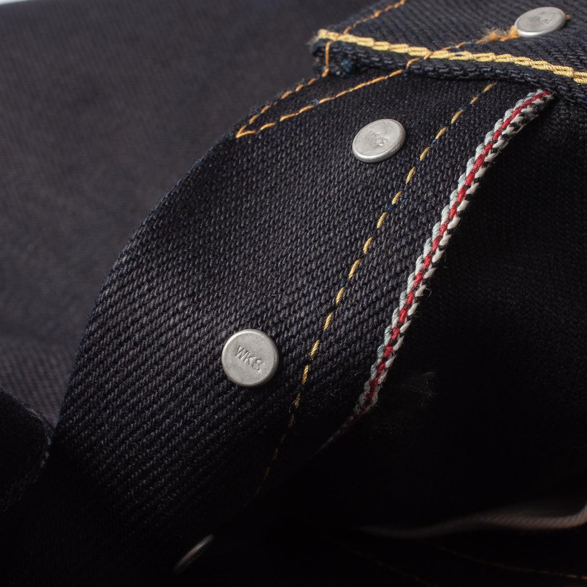 IH-777-XHSIB - 25oz Selvedge Denim Slim Tapered Cut Jeans - Indigo/Black - Image 12