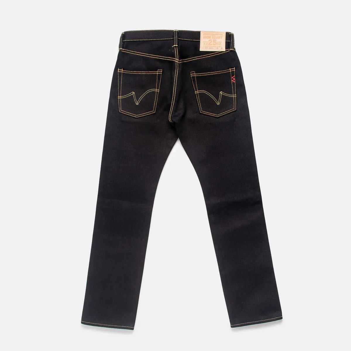 IH-777-XHSIB - 25oz Selvedge Denim Slim Tapered Cut Jeans - Indigo/Black - Image 5