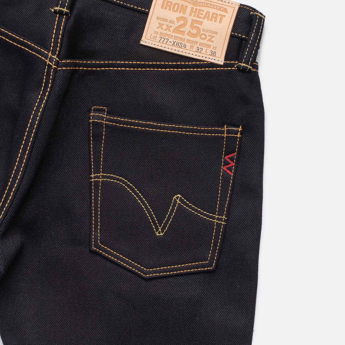 IH-777-XHSIB - 25oz Selvedge Denim Slim Tapered Cut Jeans - Indigo/Black - Image 7