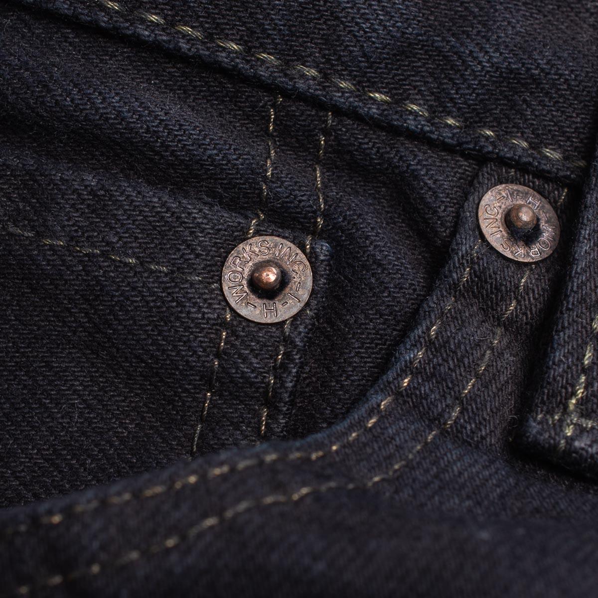IH-777S-142OD - 14oz Selvedge Denim Slim Tapered Cut Jeans - Indigo Overdyed Black - Image 11