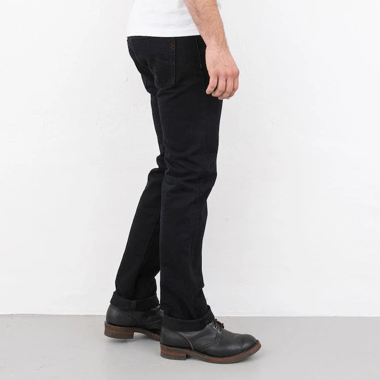 IH-777S-142OD - 14oz Selvedge Denim Slim Tapered Cut Jeans - Indigo Overdyed Black - Image 3