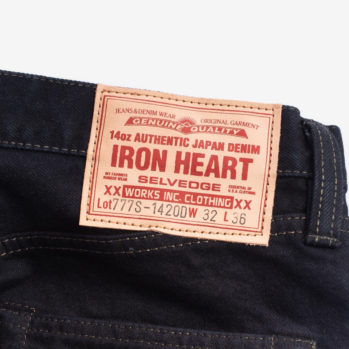 IH-777S-142OD - 14oz Selvedge Denim Slim Tapered Cut Jeans - Indigo Overdyed Black - Image 8