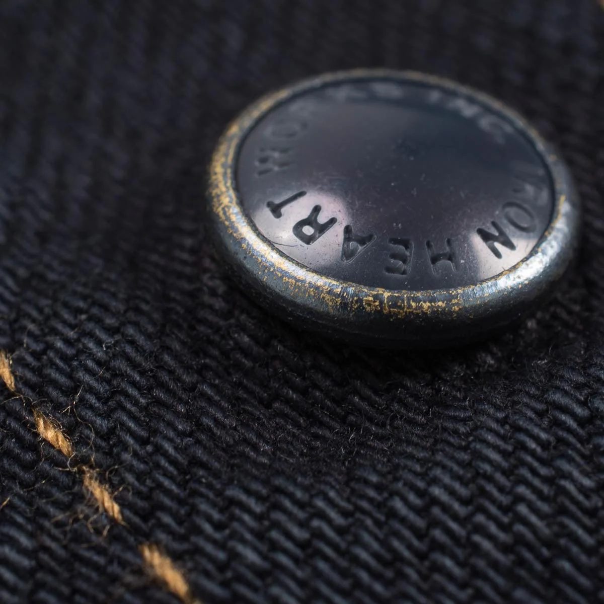 IHSH-33-OD - 12oz Selvedge Denim Western Shirt - Indigo Overdyed Black - Image 10