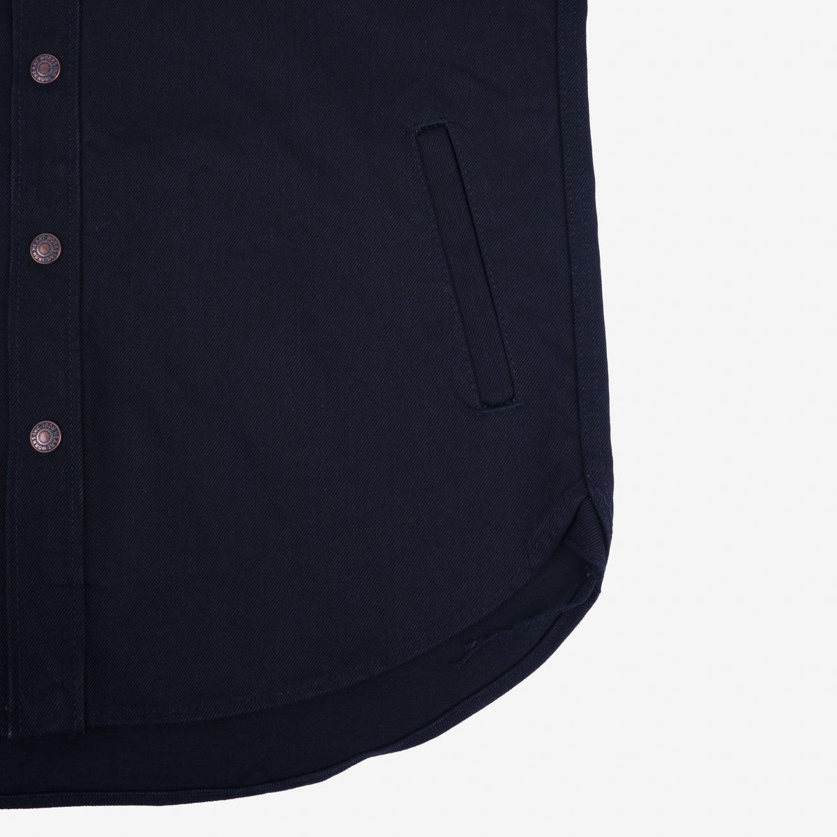 IHSH-362-BLK - 16oz Non-Selvedge Denim CPO Shirt - Superblack (Fades to Grey) - Image 8