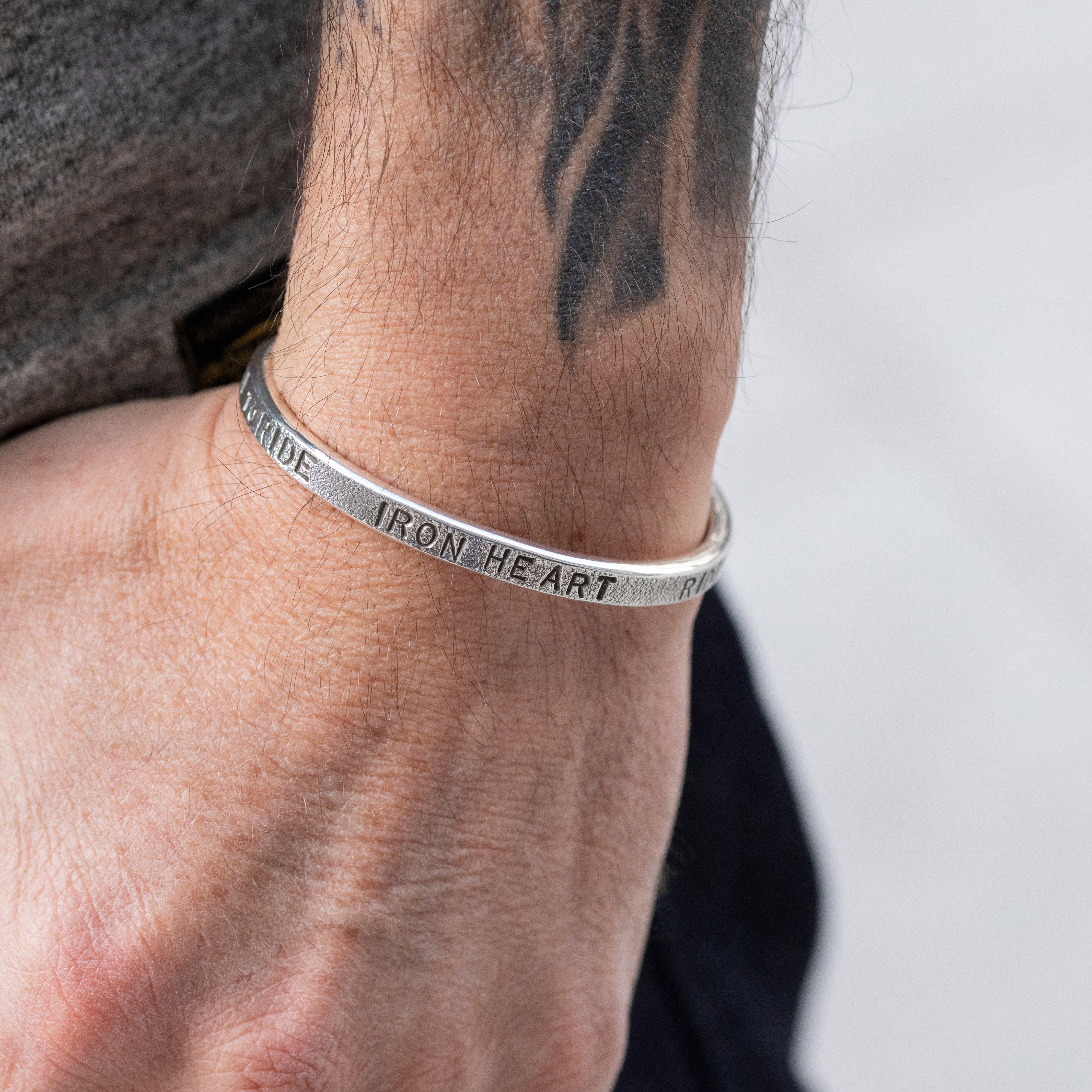 IHSI-30 - Iron Heart Hard Strike Bangle - Sterling Silver - Image 3