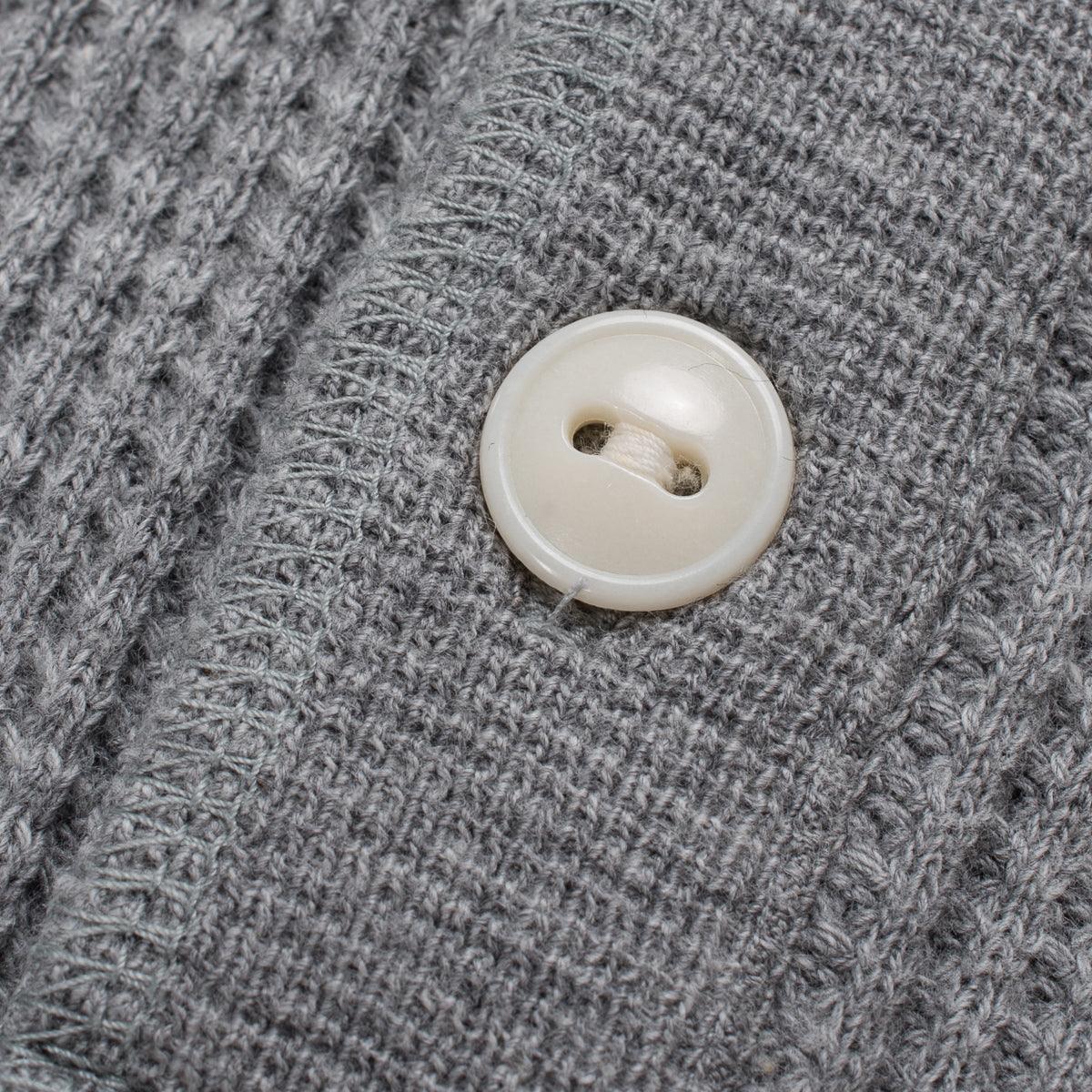 IHTL-1213-GRY - Waffle Knit Long Sleeved Thermal Henley - Grey - Image 5