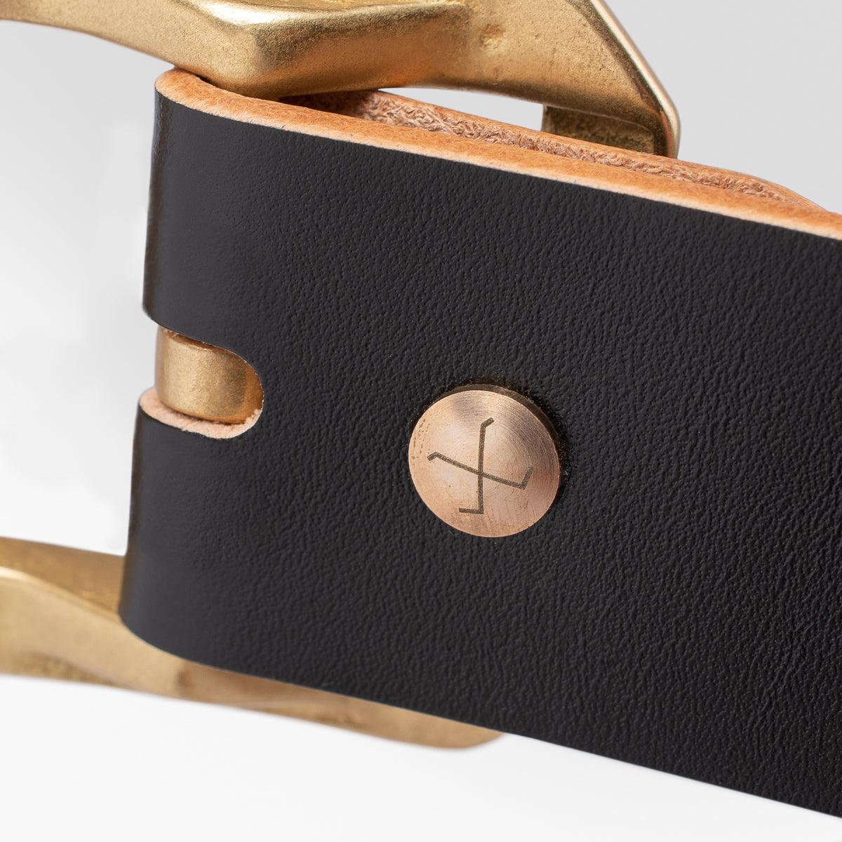 OGL-BELT-SPGAR-BLK - OGL Single Prong Garrison Buckle Leather Belt - Black - Image 4