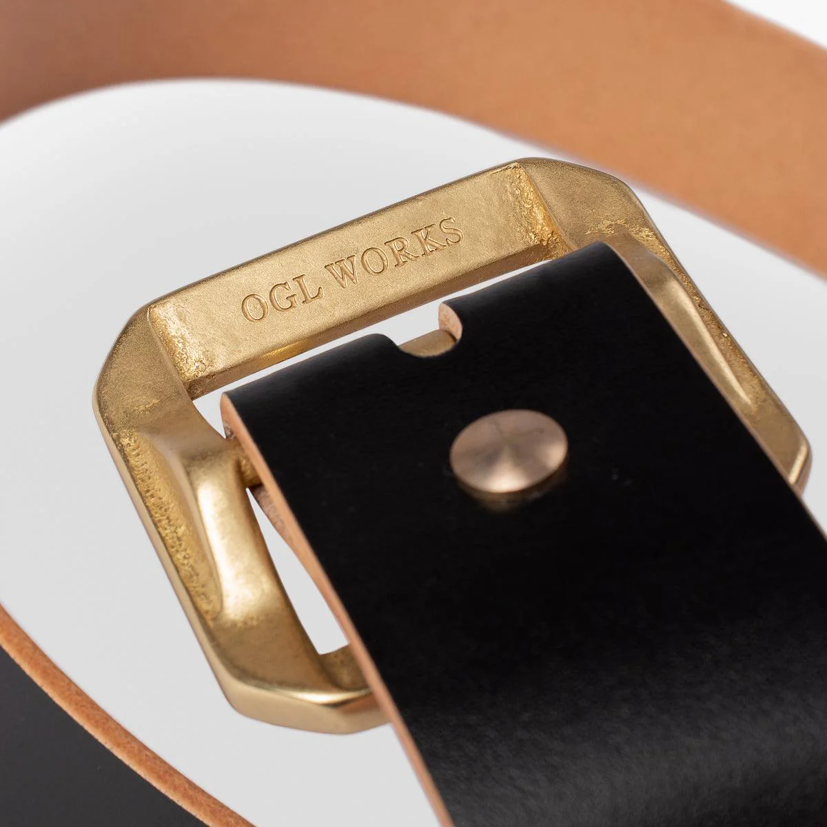 OGL-BELT-SPGAR-BLK - OGL Single Prong Garrison Buckle Leather Belt - Black - Image 5