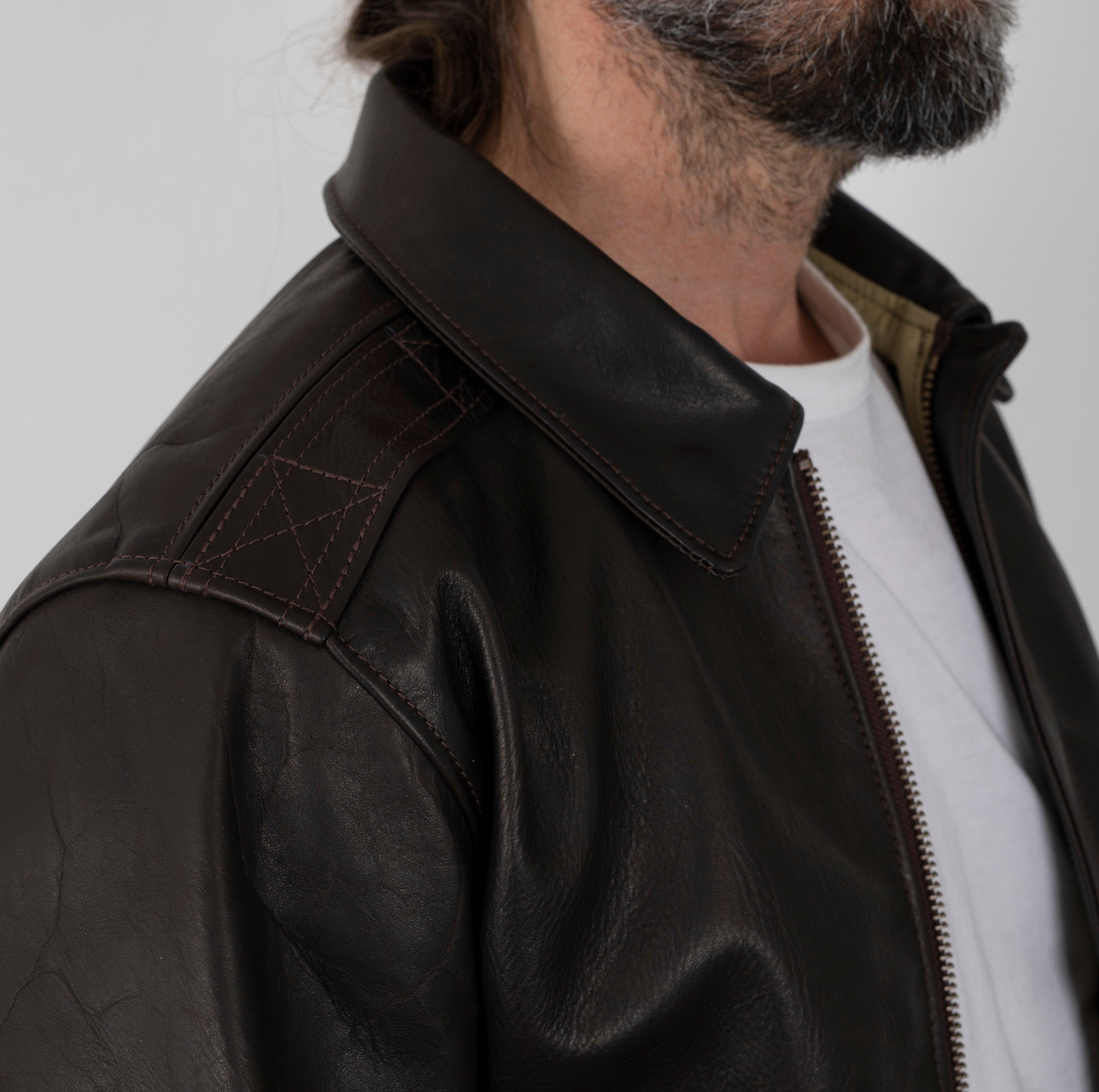 SB-A2-HO-BRN - Simmons Bilt A-2 Blattwerk Horsehide Leather - Brown - Image 6