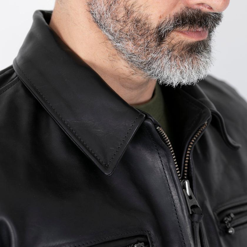 SB-TG-MU-HO-BLK - Simmons Bilt "Tailgunner" Horsehide Jacket - Black - Image 5