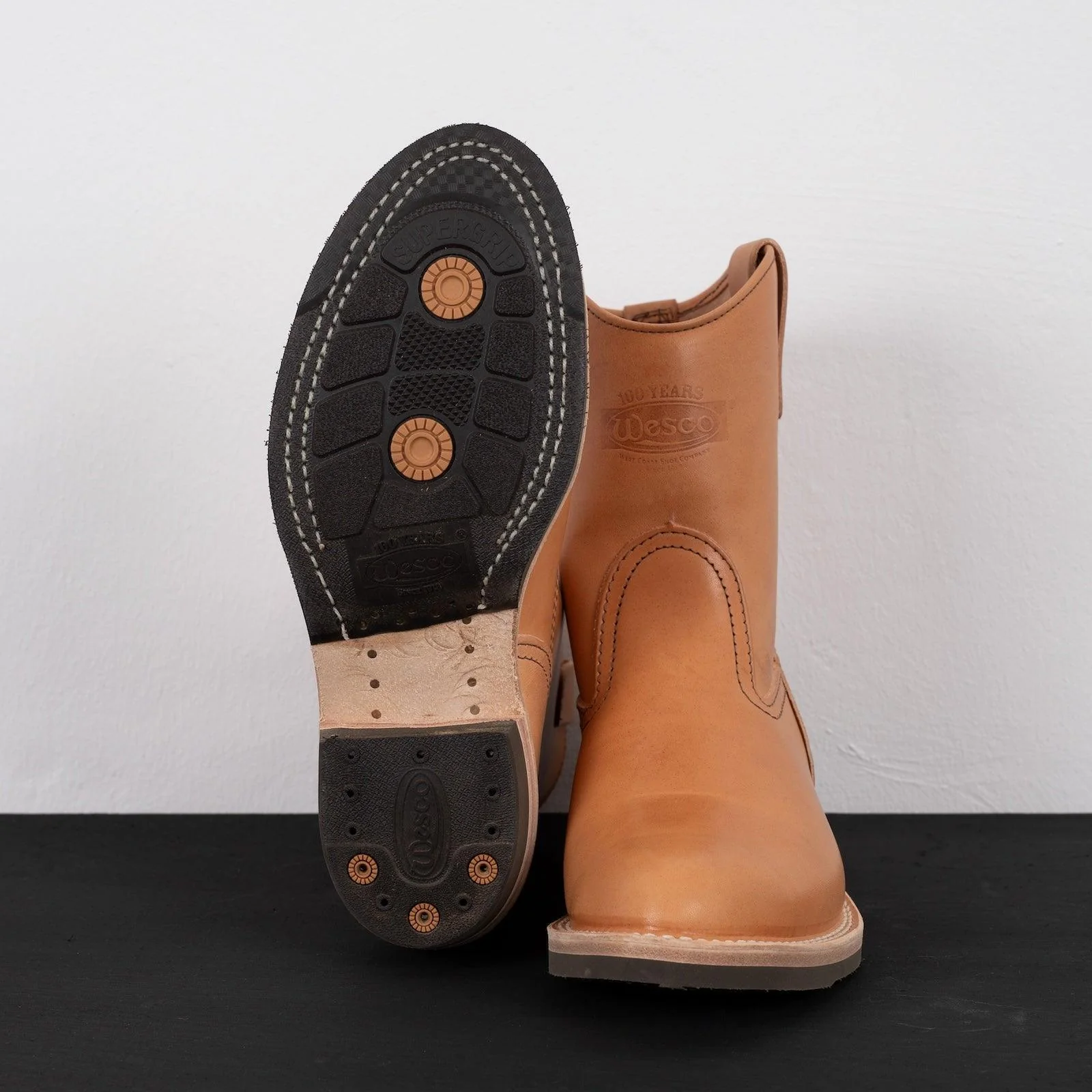 WE-SP0991WBR-9 - Wesco Custom Morrison Horsehide Size 9 - Natural - Image 4